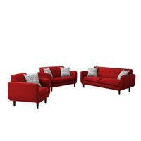 Juego de sala 321 Bucarest AZYA Muebles Rojo