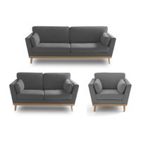 Juego de Sala 321 Marsella AZYA Muebles Gris