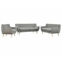 Juego de Sala 321 Vintage AZYA Muebles Gris