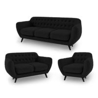 Juego de Sala Ceres 321 AZYA Muebles Negro