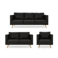 Juego de Sala Linz 321 AZYA Muebles Negro