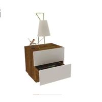 Mesa de Noche de Melamina Osrava Caramelo Blanco 48X52X37 TU MESITA