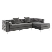 Seccional Isabella capitoné abotonado AZYA Muebles Gris