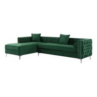 Seccional Isabella capitoné abotonado AZYA Muebles Verde