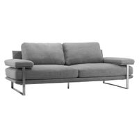 Sofá Barcelona con acero inox de 3 cuerpos AZYA Muebles Gris