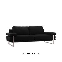 Sofá Barcelona con acero inox de 3 cuerpos AZYA Muebles Negro