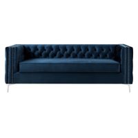 Sofá Isabella Capitoné abotonado de 3 cuerpos AZYA Muebles Azul
