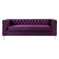 Sofá Isabella Capitoné abotonado de 3 cuerpos AZYA Muebles Morado