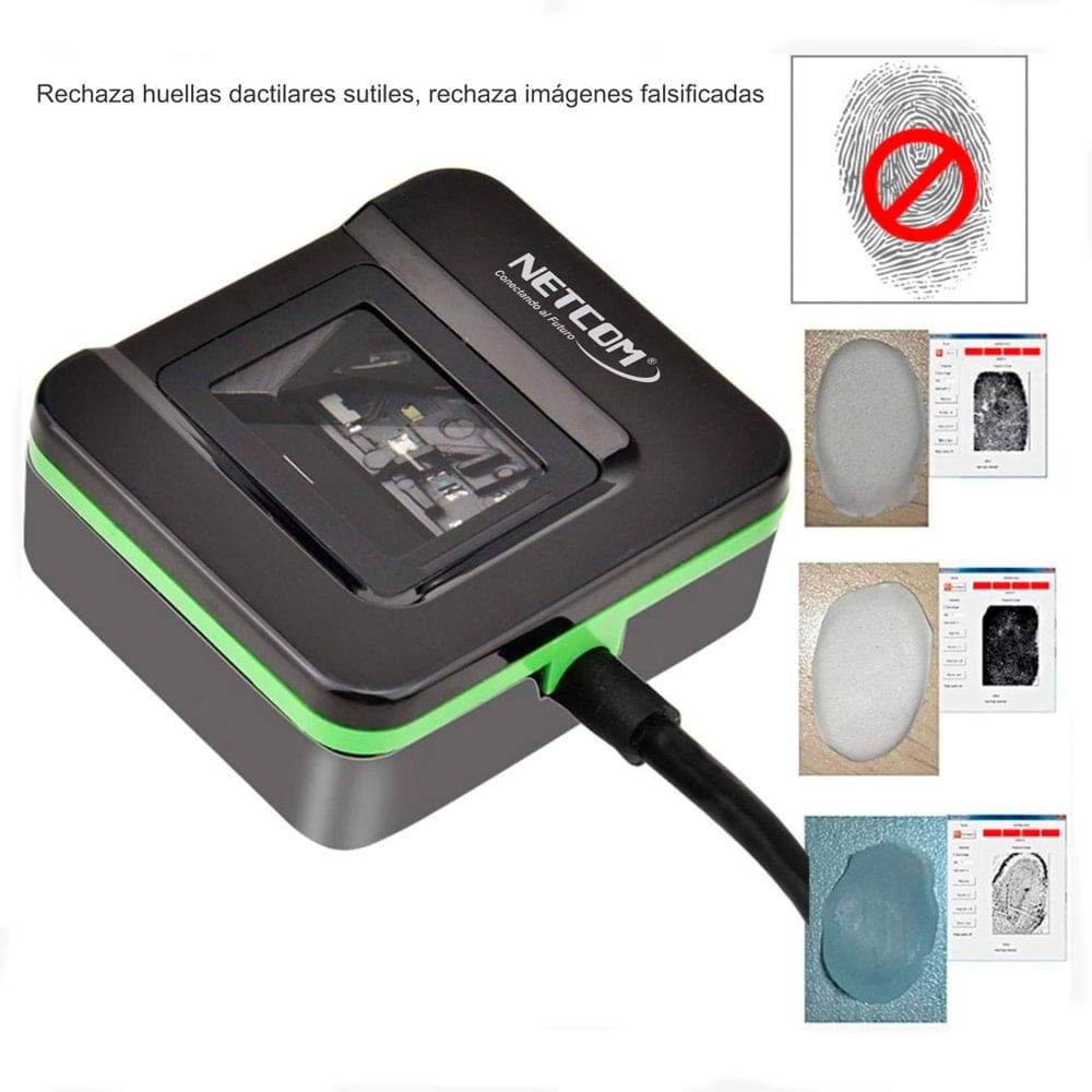 Lector y Escáner de Huellas Dactilares USB NETCOM Sensor Huellas - Promart
