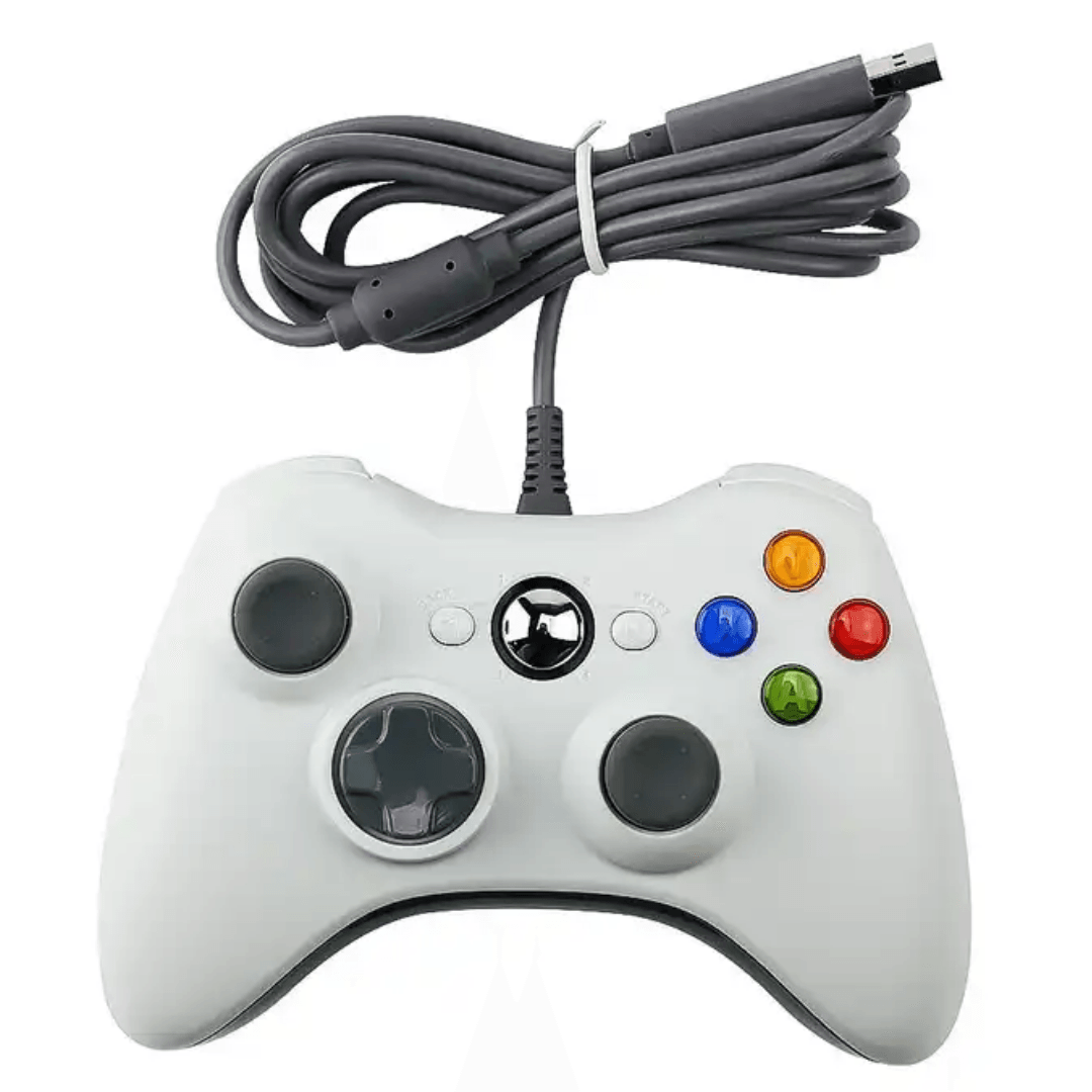 Mando con Cable Usb para Xbox 360 Pc Windows Gamepad Joystick NJX301 Blanco