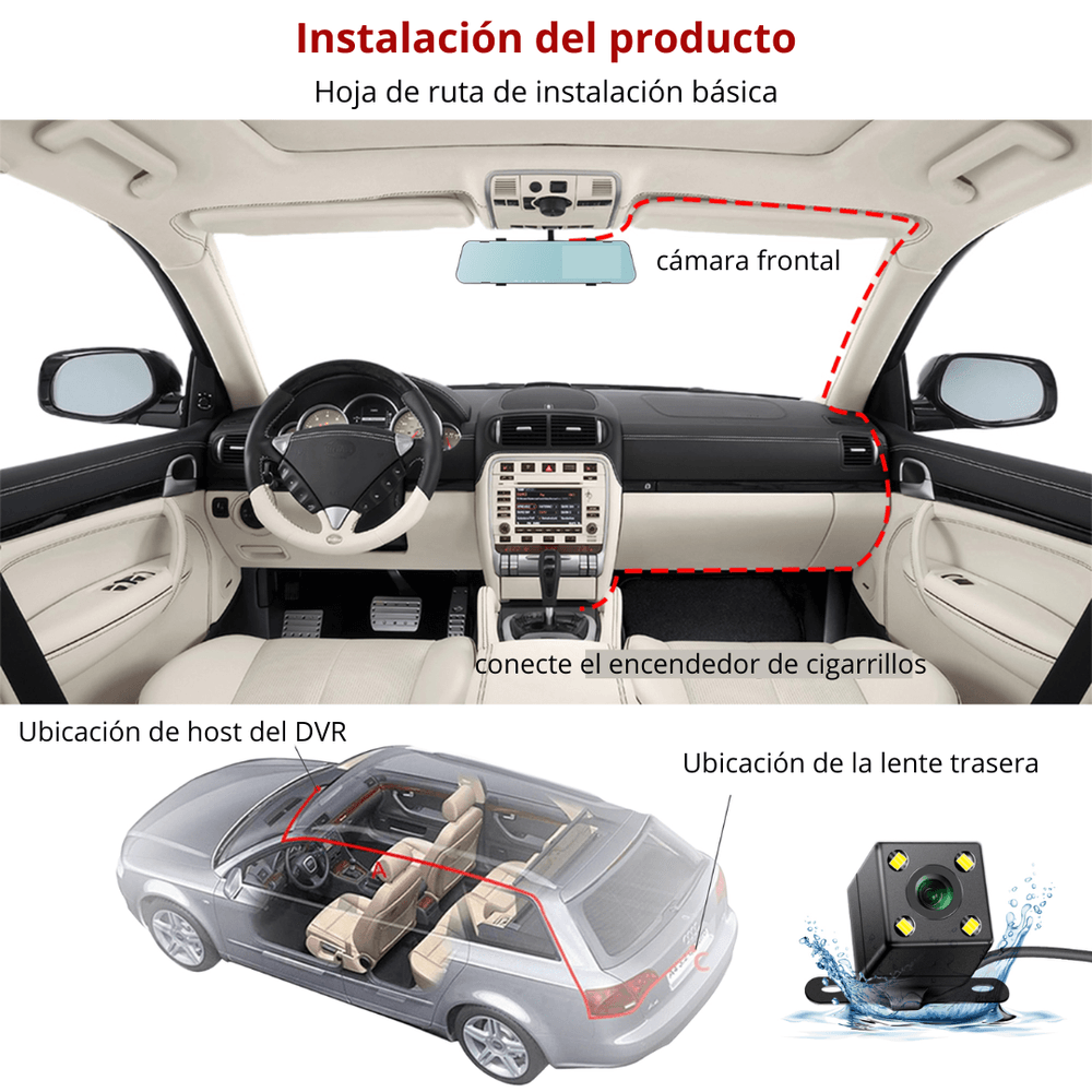 Cámara para Auto Delantera Trasera BlackBOX para Carro CD-D5 - Promart