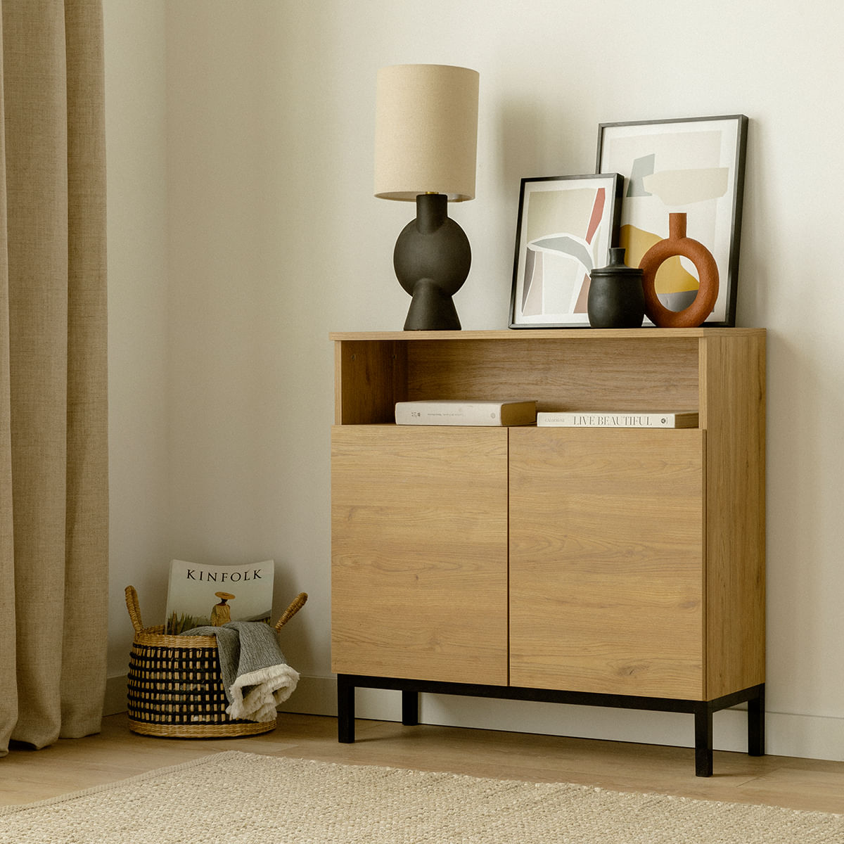 Recibidor Rústico 2 puertas Palmer Color Duna TU MESITA