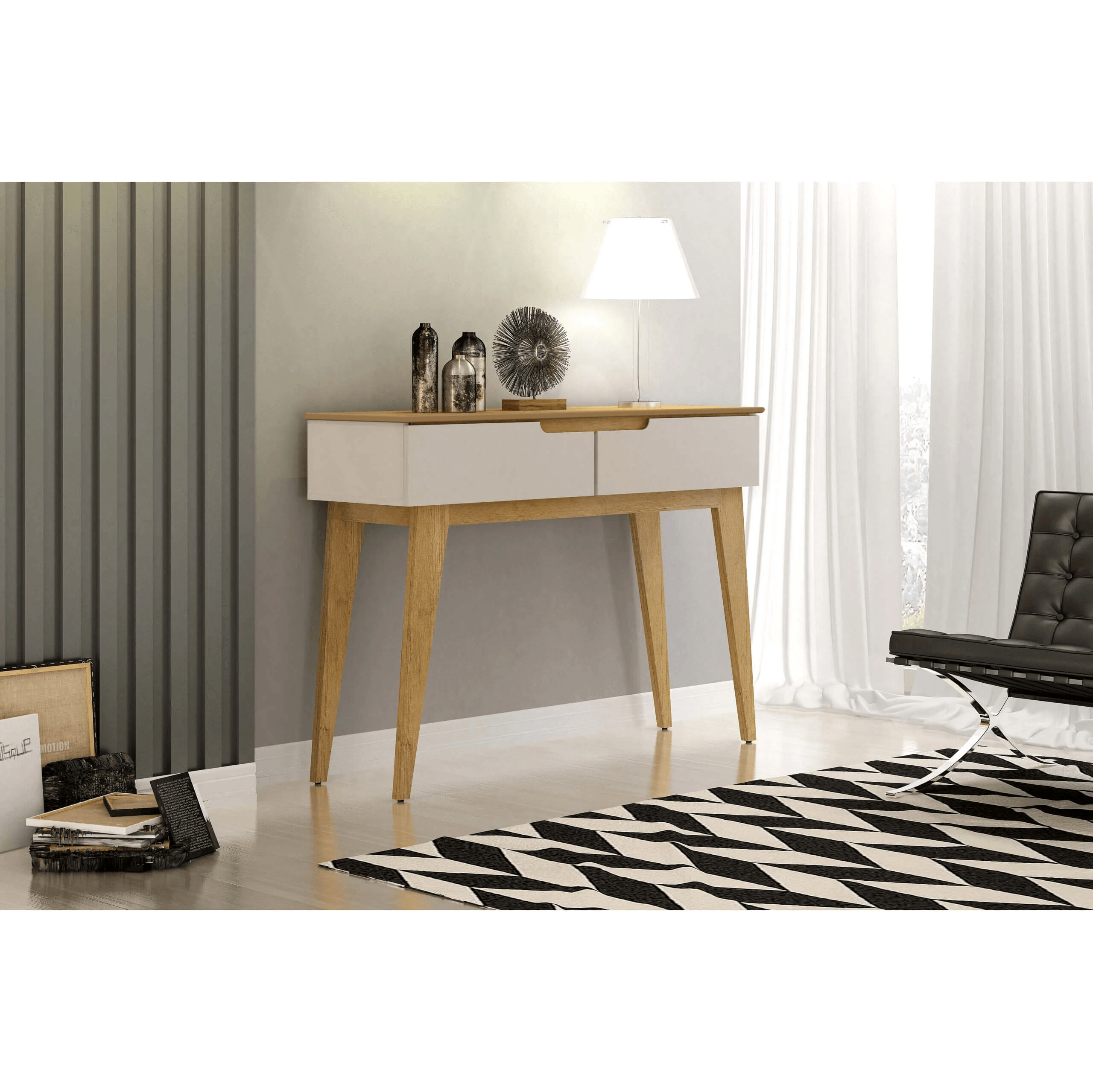 Recibidor Vintage 1 puerta Estambul color Blanco/Duna TU MESITA