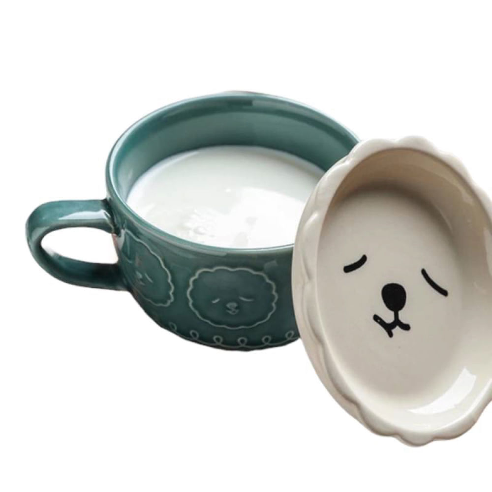 Taza de Cerámica con Plato Alpaca 300 ml