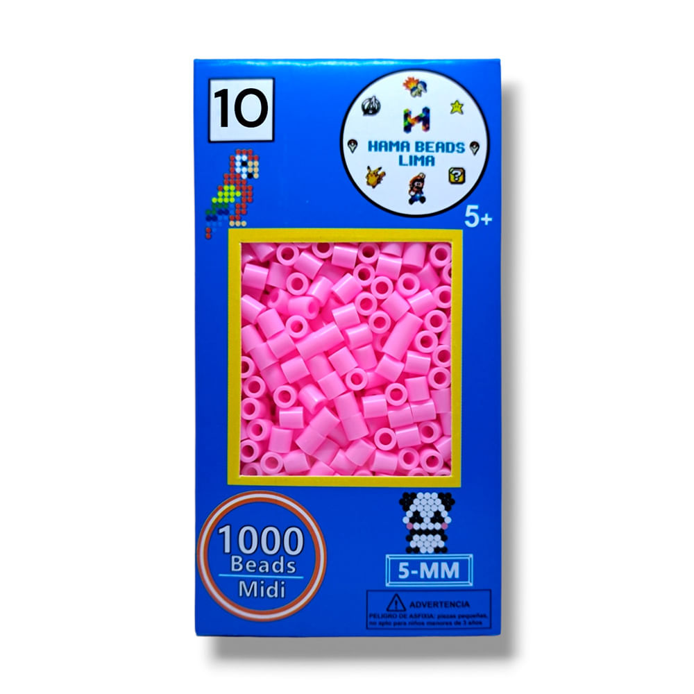 Cajita de Colores Hama Beads de 1000 Unidades Midi 5mm Rosa Claro - Promart