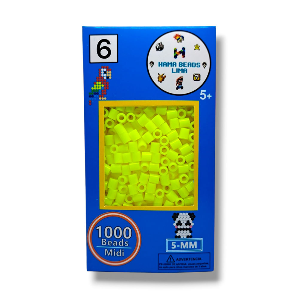 Cajita de Colores Hama Beads de 1000 Unidades Midi 5mm Amarillo Limon -  Promart
