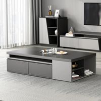 Mesa de Centro Moderna Extensible Beberly color Negro/Gris TU MESITA