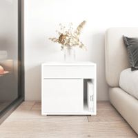Velador Práctico 1 cajón 1 puerta Salaverry color Blanco TU MESITA