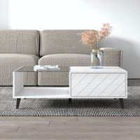 Mesa de Centro Moderna 1 cajón Dafne color Blanco TU MESITA