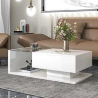 Mesa de Centro Moderna 1 cajón Barcelona color Blanco TU MESITA