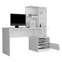 Escritorio Juvenil 1 cajon + repisas Magno color Blanco TU MESITA