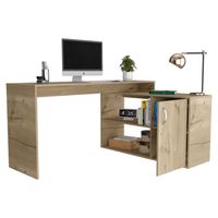 Escritorio Moderno en L 1 puerta Rogelio color Duna TU MESITA