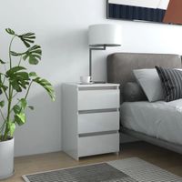 Velador Moderno Blanco Sofi 3 Cajones R&R MUEBLES