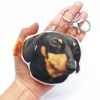 Llavero Hecho a Mano Qala Diseño Perro Salchicha Negro