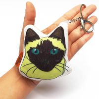 Llavero Hecho a Mano Qala Diseño Gato Siamés