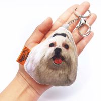 Llavero Hecho a Mano Qala Diseño Perro Bichón Maltés