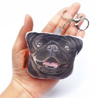 Llavero Hecho a Mano Qala Diseño Perro Pug Negro