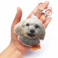 Llavero Hecho a Mano Qala Diseño Perro Bichón Frisé