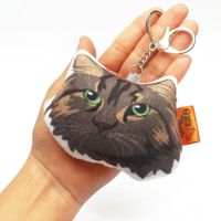 Llavero Hecho a Mano Qala Diseño Gato Peludo