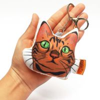 Llavero Hecho a Mano Qala Diseño Gato Atigrado