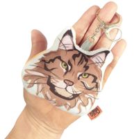 Llavero Hecho a Mano Qala Diseño Gato Melena