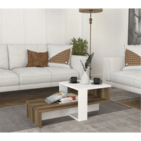 Mesa de Centro Moderna Fabiana color Blanco/Marrón TU MESITA