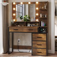 Tocador Rústico con espejo Luces LED Yahaira TU MESITA