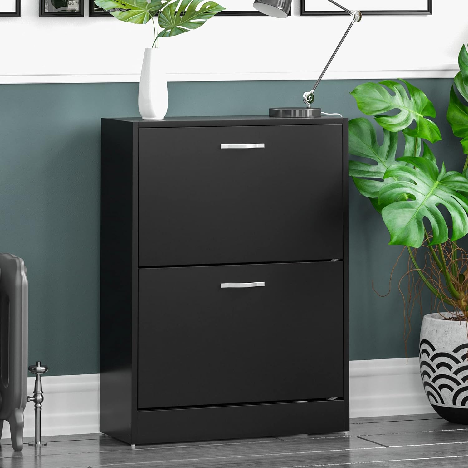 Zapatera Clásica 2 puertas Thalia color Negro TU MESITA