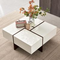Mesa de Centro Moderna Cuadrada  Rubic color Blanco TU MESITA