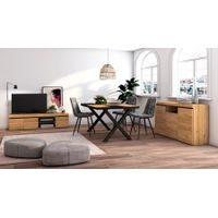 Combo Muebles Rústico Leopoldo Aparador + Mesa de TV + Mesa comedor TU MESITA