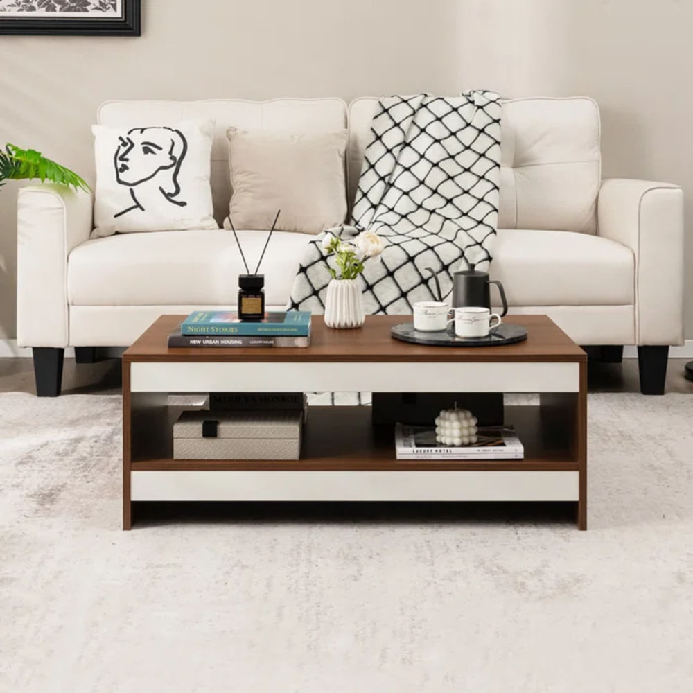 Mesa de Centro Panda color Marrón/Blanco TU MESITA