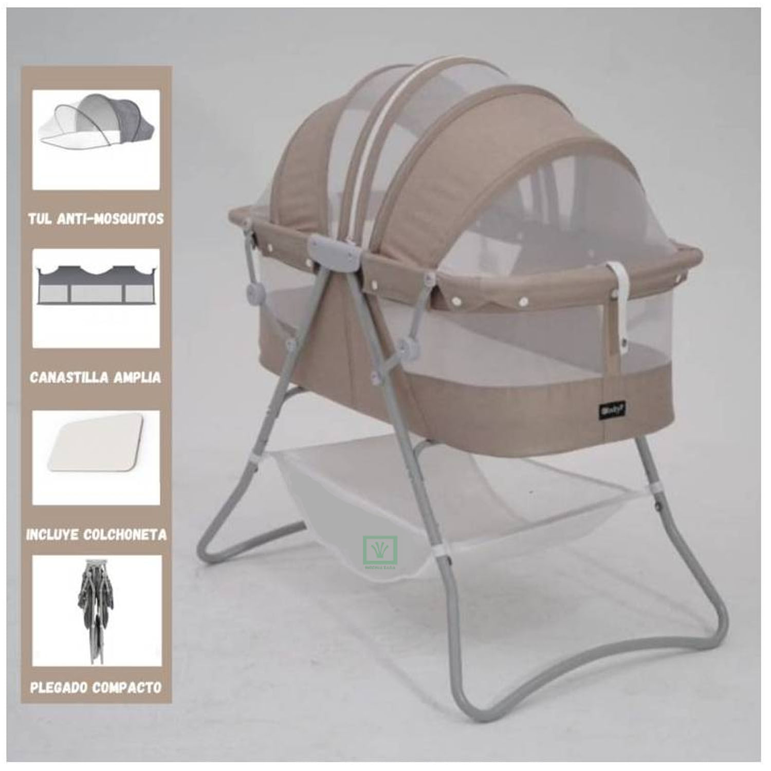 Cuna Portátil Para Bebé Ebaby Dolly Beige