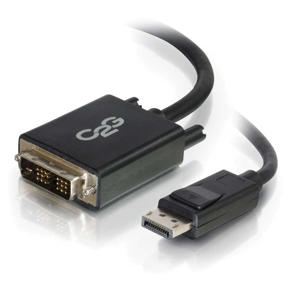 Cable Adaptador C2G Displayport Macho a Dvi D Macho de Un Solo Enlace 3 Negro