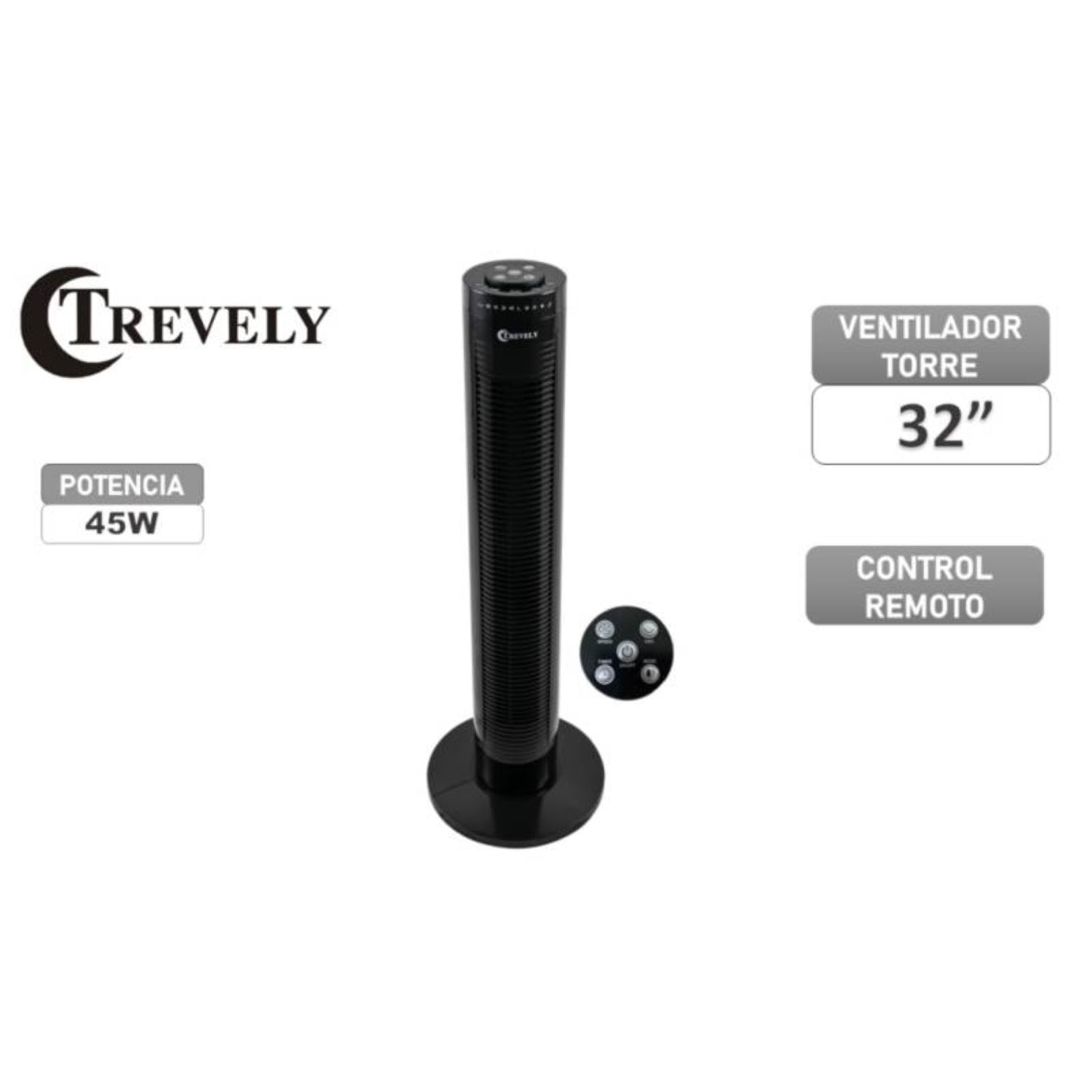 Ventilador torre Trevely VT-145 Negro - 45W