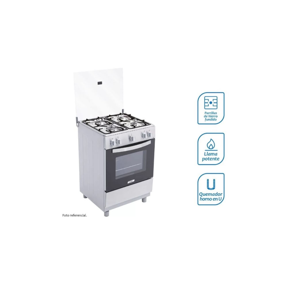 Cocina Coldex CX611 a Gas de Pie 4 Quemadores Inox