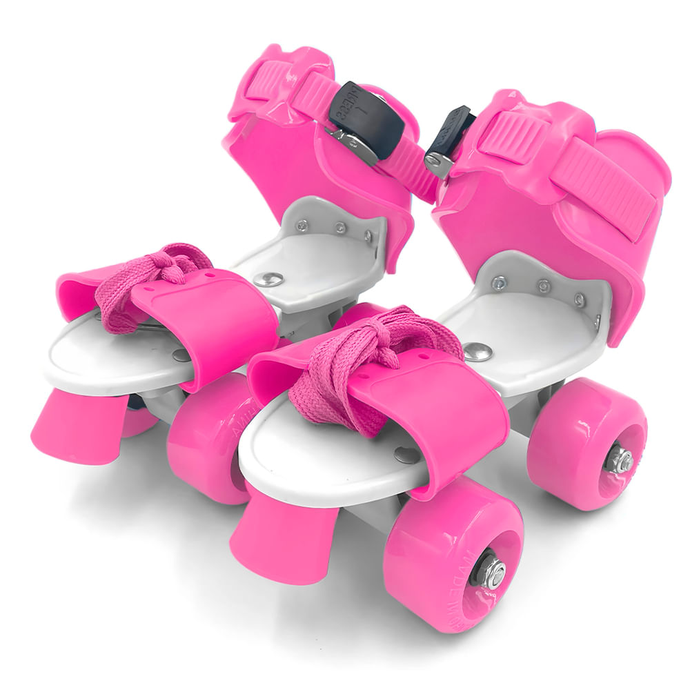Zapatos Patines de 4 Ruedas Ajustable para Niños HL2 Rosado