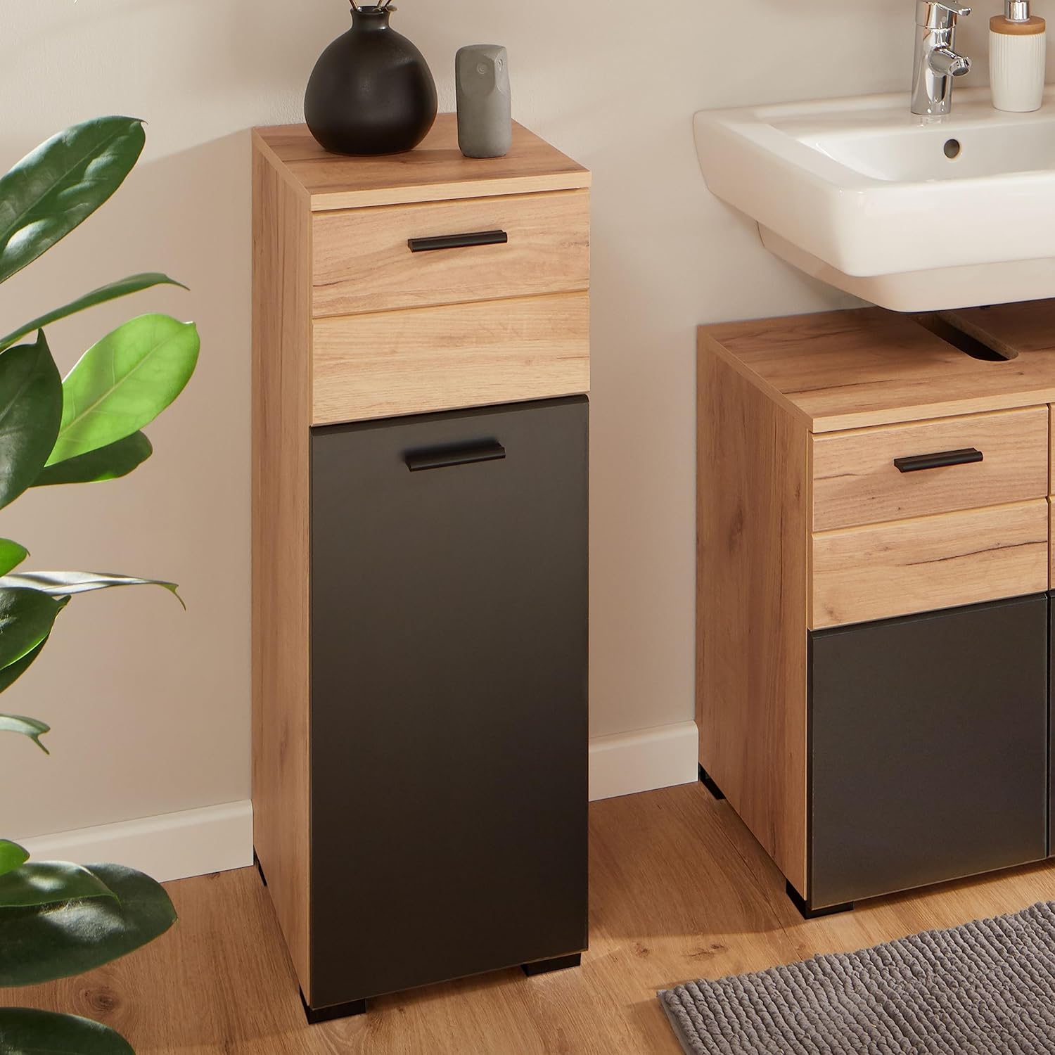 Cómoda Simple para baño Irina color Marrón/Negro TU MESITA