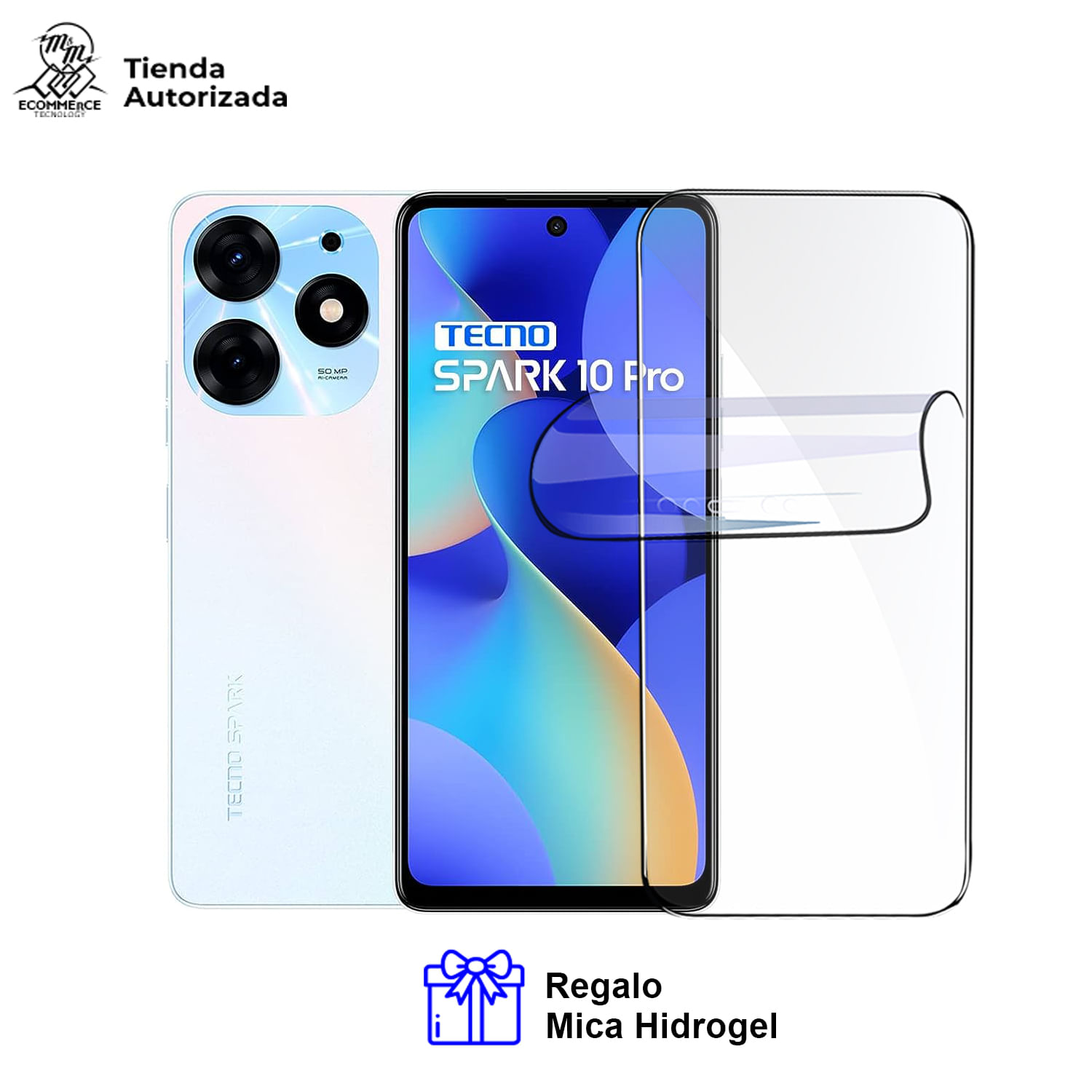 Celular Tecno Spark 10 Pro 256Gb Blanco 8Gb Ram Regalo mica Hidrogel