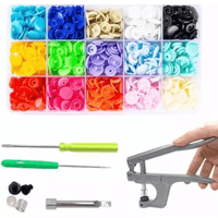 Juego de Botones de Plástico a Presión T5 Broches Snaps con Alicate para Costura Y Manualidades
