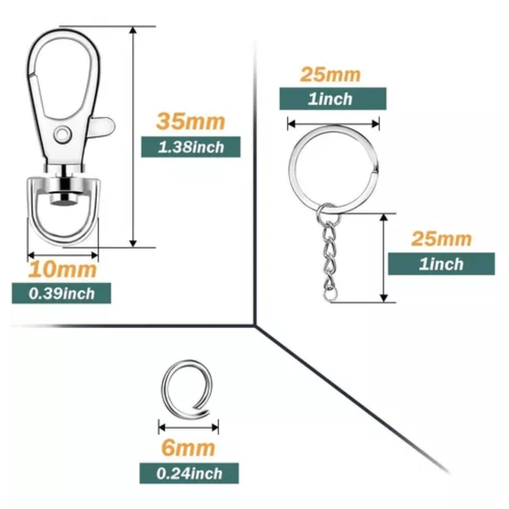 1000 Llaveros De Argolla Con Cadena, Argollas Para Llavero GENERICO